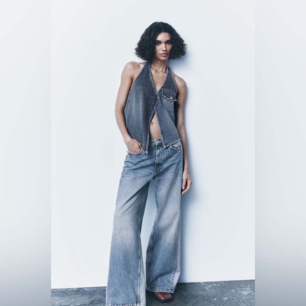 ZARA TRF MID-RISE WIDE LEG JEANS / REF. 8197/223